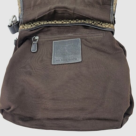 COACH 6376 Soho Brown Signature Monogram Logo Jacquard Leather Shoulder Bag - Picture 10 of 12